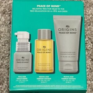 NWT New Box Full Size Origins Peace of Mind Spot Relief Travel bath soak & scrub